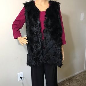 Napa Valley ♠️ Fur Black Vest NWT